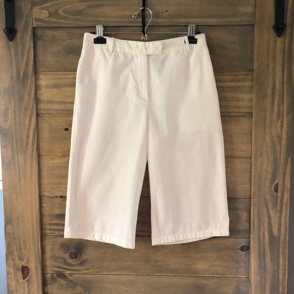 Donna Karan Signature Crisp Long White Shorts